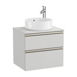 Bathroom Vanity Unit para Lavabo Central con 2 Cajones Color Gris Ártico de 60 cm Colección The Gap Roca