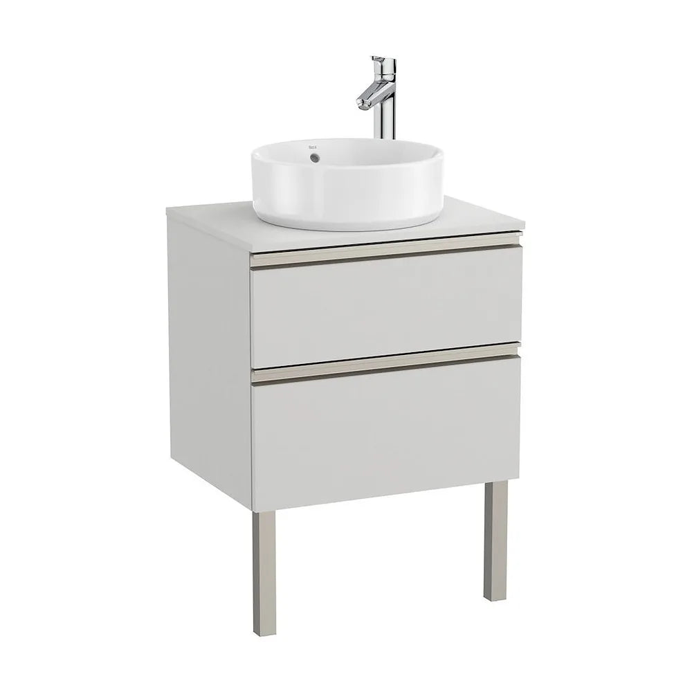 Mueble de Baño para Lavabo Central con 2 Cajones Color Gris Ártico de 60 cm Colección The Gap Roca - Vista 2