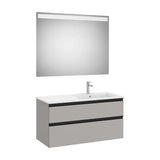 Bathroom Set with 2 Drawers in Matte Grey 100 cm The Gap Collection Roca