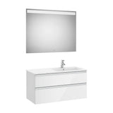 Meuble de Salle de Bains Avec Deux Tiroirs de Couleur Blanc Brillant de 100 cm Colección The Gap Roca