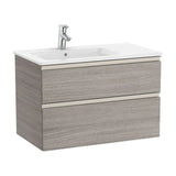 Meuble de Salle de Bains Avec Bac À Gauche Couleur Chêne Unik The Gap 80 cm Roca