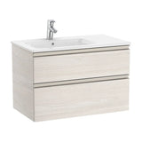 Bathroom Vanity Unit with Left-Hand Washbasin Unik 80 cm The Gap Collection Ash Roca