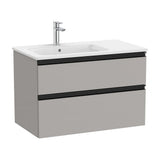 Bathroom Vanity Unit with Left-Hand Washbasin Matte Grey Unik 80 cm The Gap Collection Roca