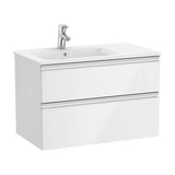 Bathroom Vanity Unit with Basin Izquierdo Unik de 80 cm Colección The Gap Gloss White Roca