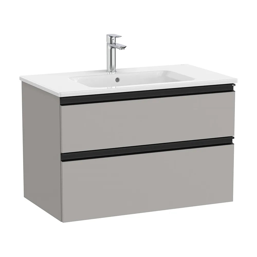 Mueble de Baño Lavabo Central Gris Mate Unik de 80 cm Colección The Gap Roca - Vista 1