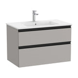Bathroom Vanity Unit Central Washbasin Matte Grey Unik 80 cm The Gap Collection Roca