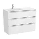 Mueble de Baño con Lavabo Izquierdo Unik de 100 cm Colección The Gap Blanco Brillo Roca
