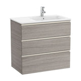Bathroom Cabinet with Right Washbasin Unik 80 cm The Gap Collection Oak Roca