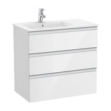 Bathroom Vanity Unit with Basin Izquierdo Unik de 80 cm Colección The Gap Gloss White Roca
