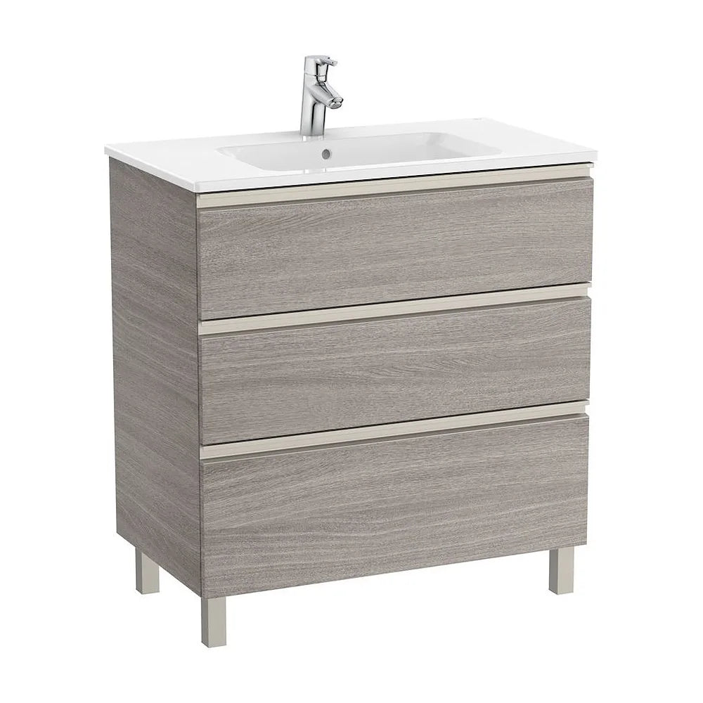 Mueble de baño de 80 cm de ancho con lavabo central color roble Unik The Gap Roca - Vista 2