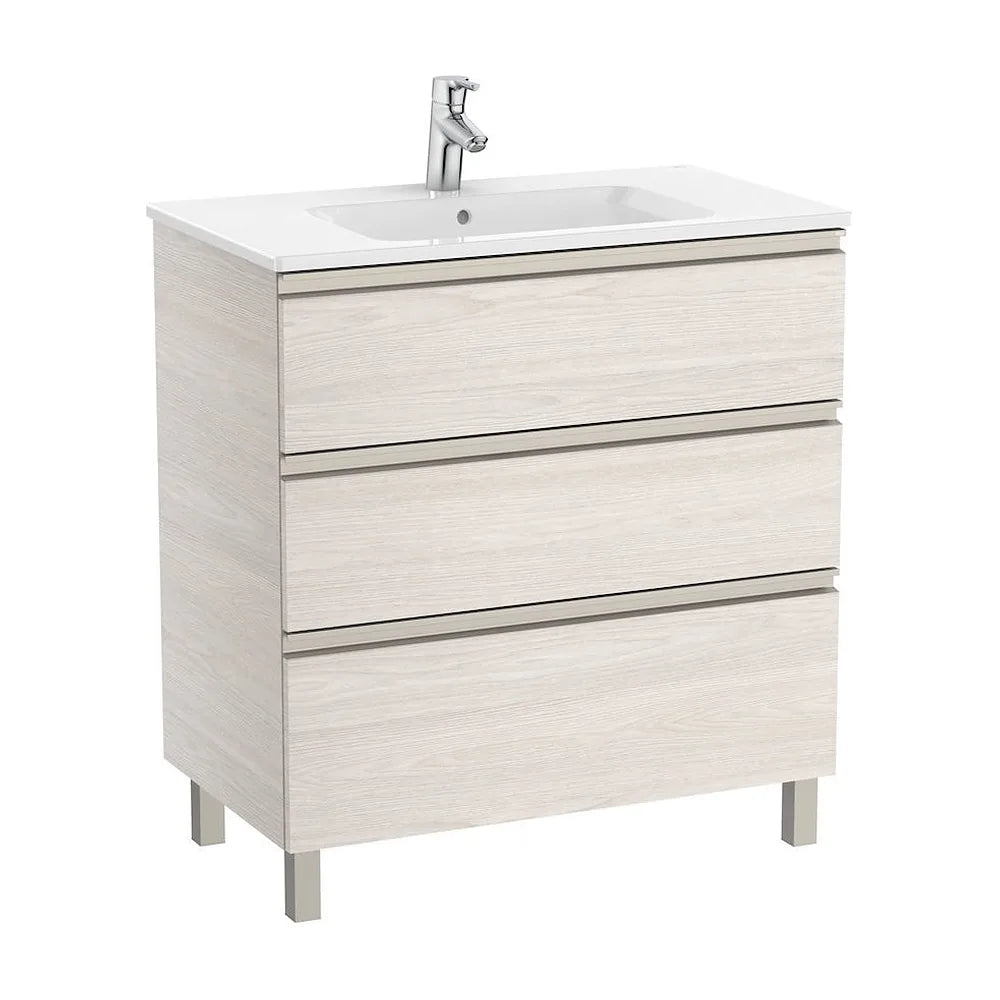 Mueble de baño de 80 cm de ancho con lavabo central color fresno Unik The Gap Roca - Vista 2