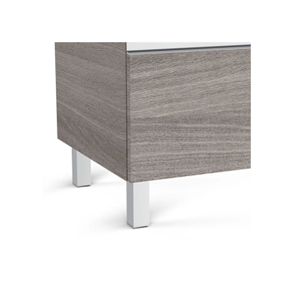 Mueble de baño de 80 cm con lavabo central en color blanco brillo Unik The Gap Roca - Vista 3