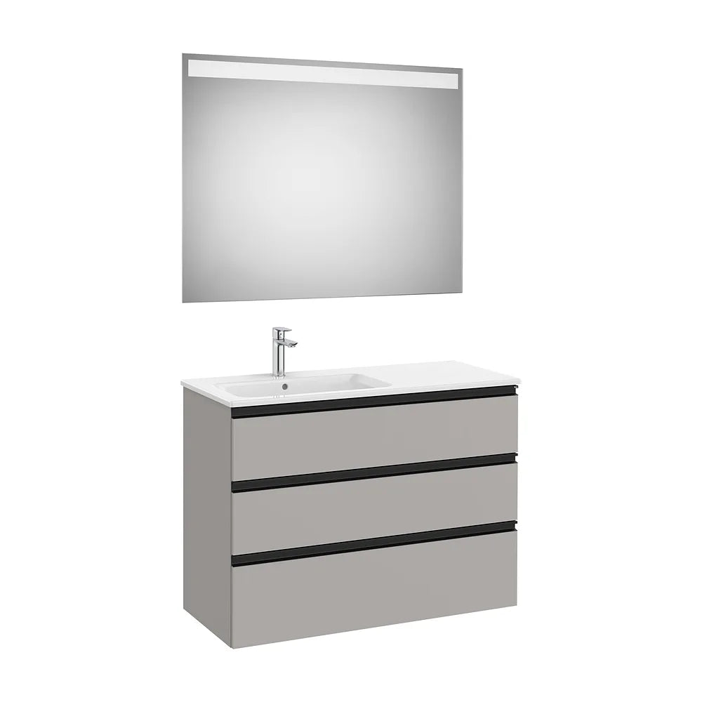 Conjunto de Baño con Lavabo Izquierdo Color Gris Mate de 100 cm Colección The Gap Roca - Vista 1