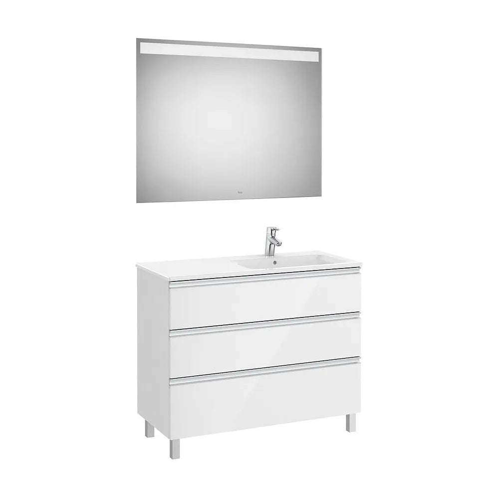 Conjunto de Baño con Lavabo Derecho de 100 cm Colección The Gap Blanco Brillo Roca - Vista 2