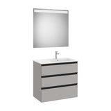 Conjunto de Baño with Basin Derecho Gris Mate de 80 cm Colección The Gap Roca