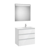 Conjunto de Baño with Basin Derecho de 80 cm Colección The Gap Gloss White Roca