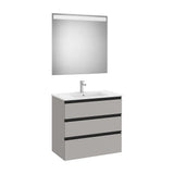 Conjunto de Baño con Lavabo Central Gris Mate de 80 cm Colección The Gap Roca