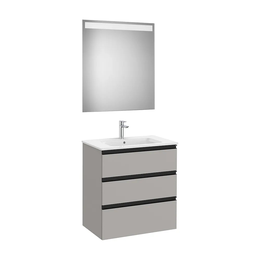 Conjunto de Baño con Lavabo Central Gris Mate de 70 cm Colección The Gap Roca - Vista 1