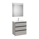 Conjunto de Baño con Lavabo Central Gris Mate de 70 cm Colección The Gap Roca