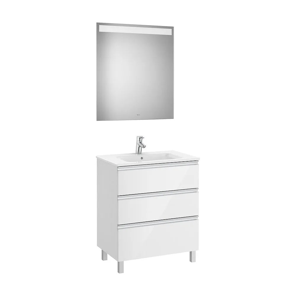Conjunto de baño de 70 cm con lavabo central color blanco brillo Pack The Gap Roca - Vista 2