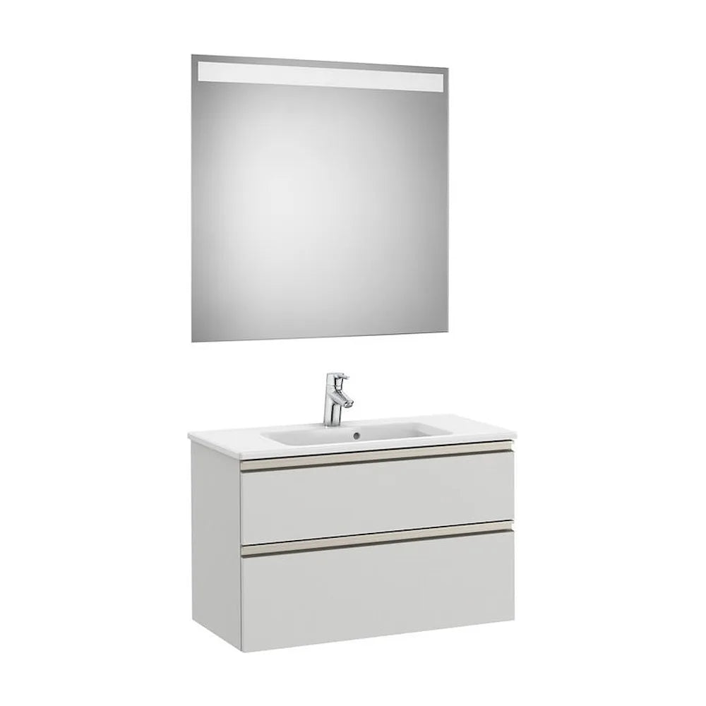 Conjunto de Baño Compacto con Lavabo Central Color Gris Ártico de 80 cm Colección The Gap Roca - Vista 1