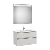 Conjunto para Casa de Banho Compacto Com Lavatório Central Cor Cinzento Ártico de 80 cm Colección The Gap Roca