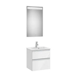 Móvel para Casa de Banho Compacto Com Lavatório Central Cor Branco Brilhante de 50 cm Colección The Gap Roca