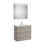 Compact Bathroom Set with Central Washbasin 80 cm The Gap Collection Oak Roca