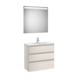 Compact Bathroom Set with Centered Washbasin 80 cm The Gap Collection Ash Roca