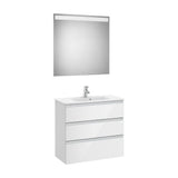 Conjunto de Baño Compacto with Basin Central de 80 cm Colección The Gap Gloss White Roca