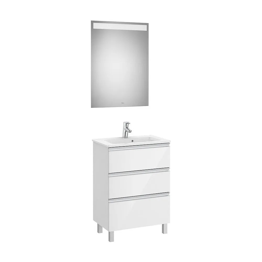 Conjunto de Baño Compacto con Lavabo Central de 60 cm Colección The Gap Blanco Brillo Roca - Vista 2