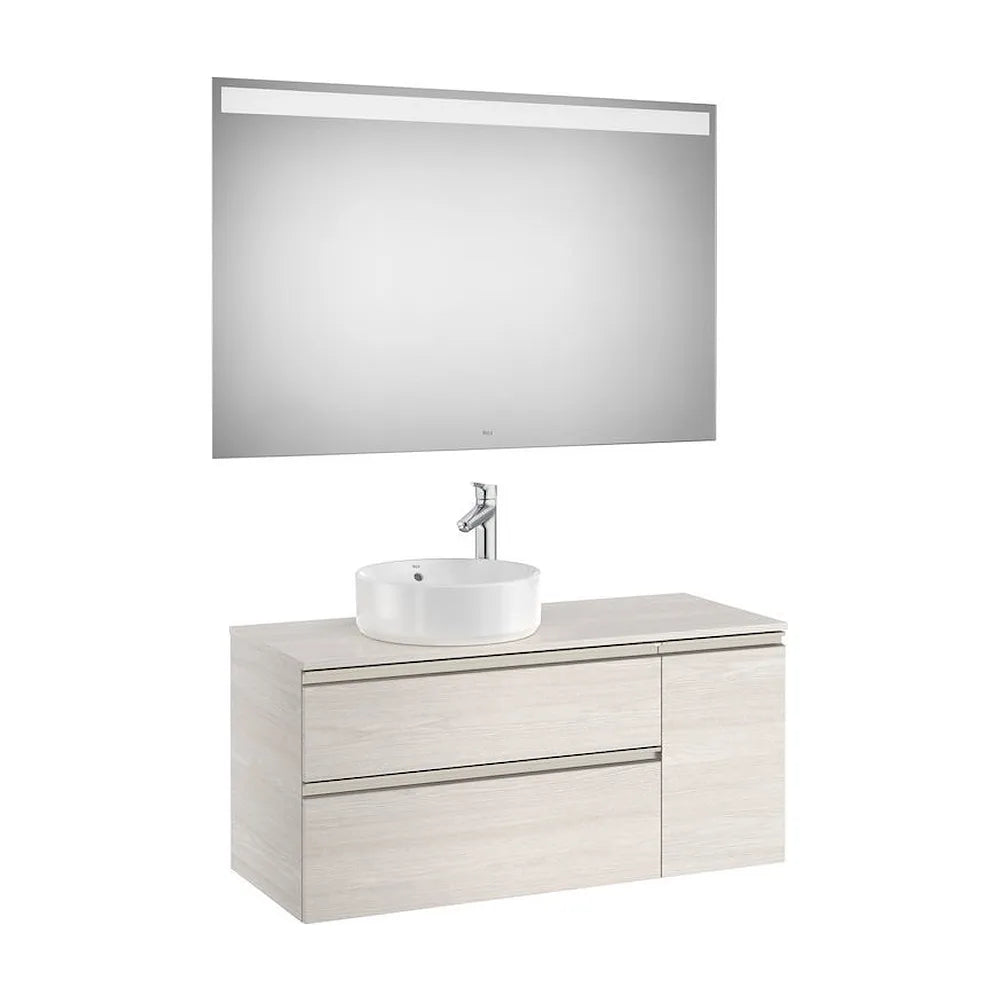 Mueble de Baño con Lavabo y Espejo Led de 110 cm Colección The Gap Fresno Roca - Vista 1
