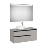 Meuble de Salle de Bains Pour Vasque Avec Miroir Led de Couleur Gris Mat de 110 cm Colección The Gap Roca