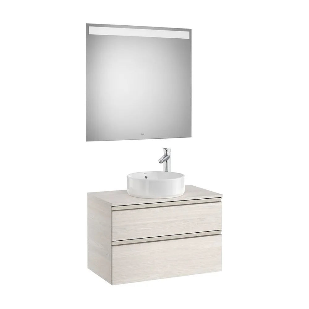 Mueble de Baño con Lavabo con Espejo Led de 80 cm Colección The Gap Fresno Roca - Vista 1