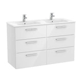 Bathroom Vanity Unit with Basin Doble Family Victoria de 119 cm Colección Unik Gloss White Roca