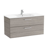Bathroom Vanity Unit with Central Washbasin Victoria 100 cm Unik Collection Oak Roca