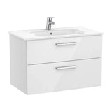 Móvel de Casa de Banho Com Lavatório Central Cor Branco Brilho Victoria Unik 80 cm Roca