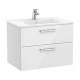 Móvel de Casa de Banho Com Lavatório Central Cor Branco Brilho Victoria Unik 70 cm Roca