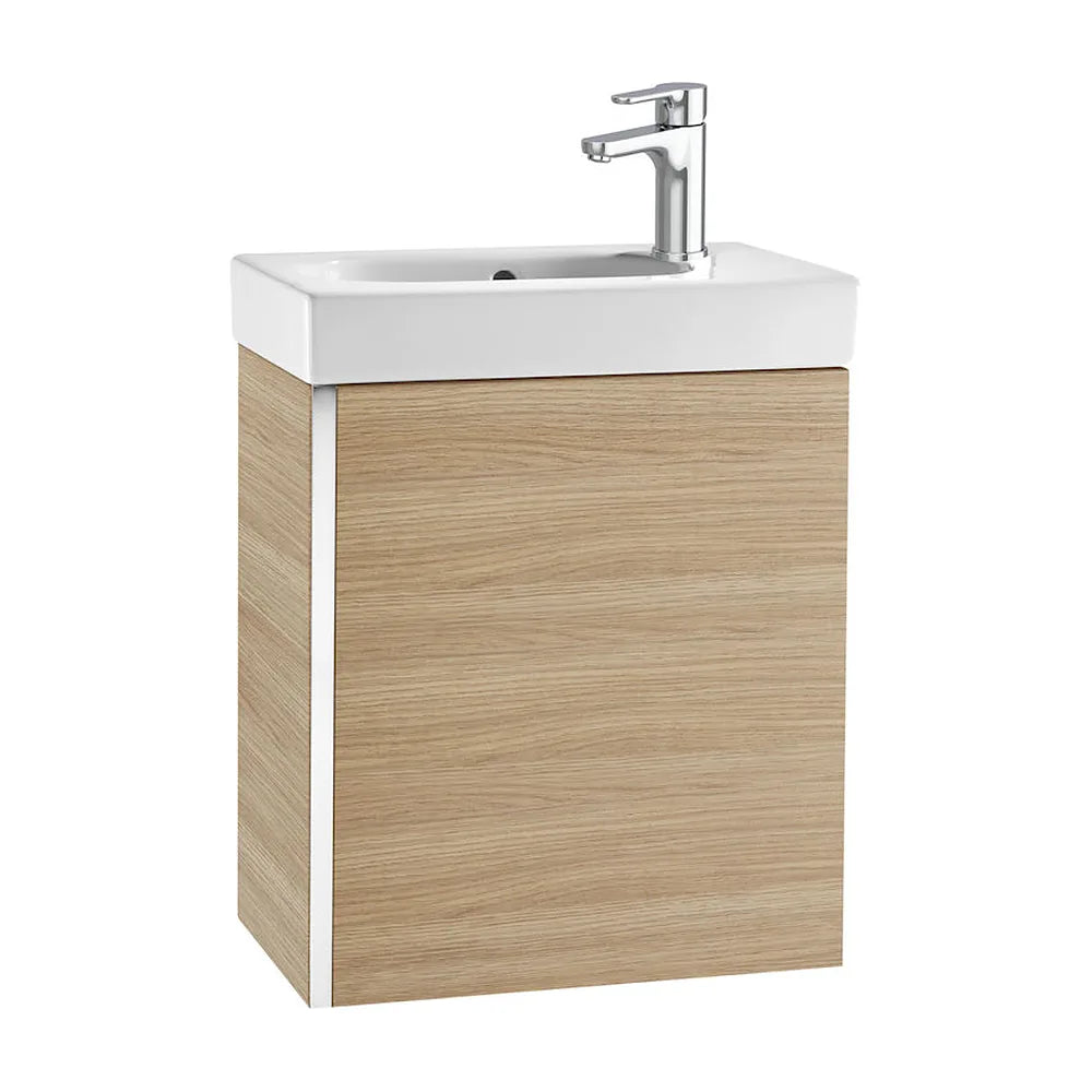 Mueble de baño con lavabo suspendido de 45 cm de ancho en color Roble Texturizado Unik Mini Roca - Vista 1