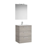 Conjunto de Baño City Texturizado Family de 60 cm Colección Victoria Roble Roca