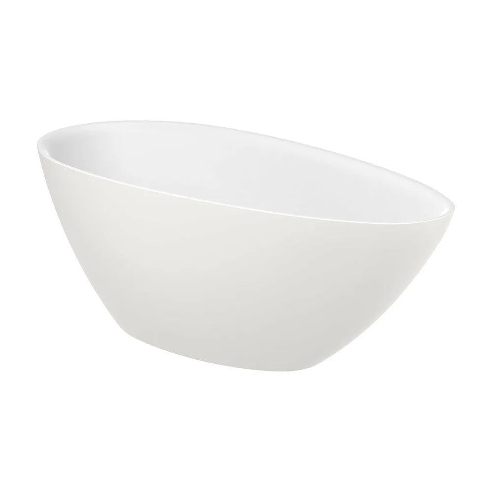 Bañera exenta de Stonex con diseño oval en acabado color beige y blanco Kauai Roca - Vista 1