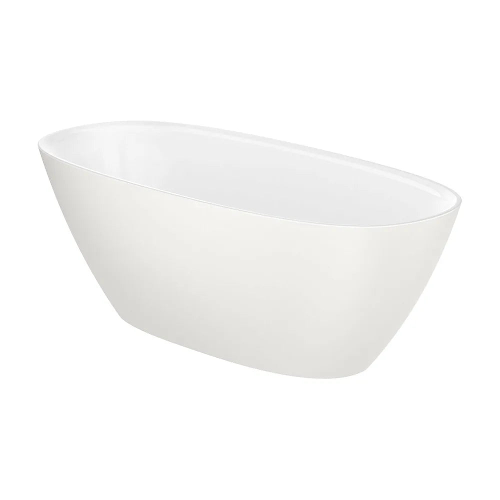 Bañera exenta de Stonex con diseño ovalado en acabado en color beige y blanco Ariane Roca - Vista 1