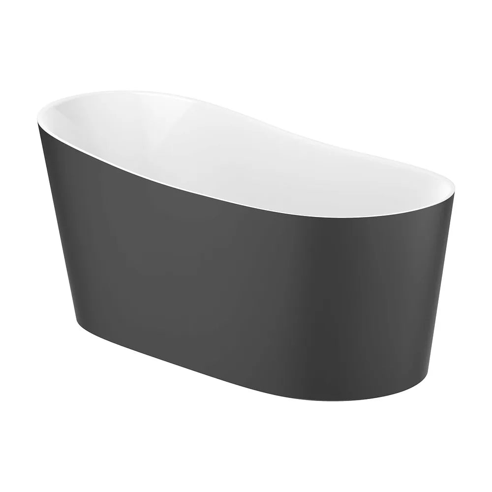 Bañera de stonex con diseño ovalado en acabado color onix y blanco Maui Round Roca - Vista 1