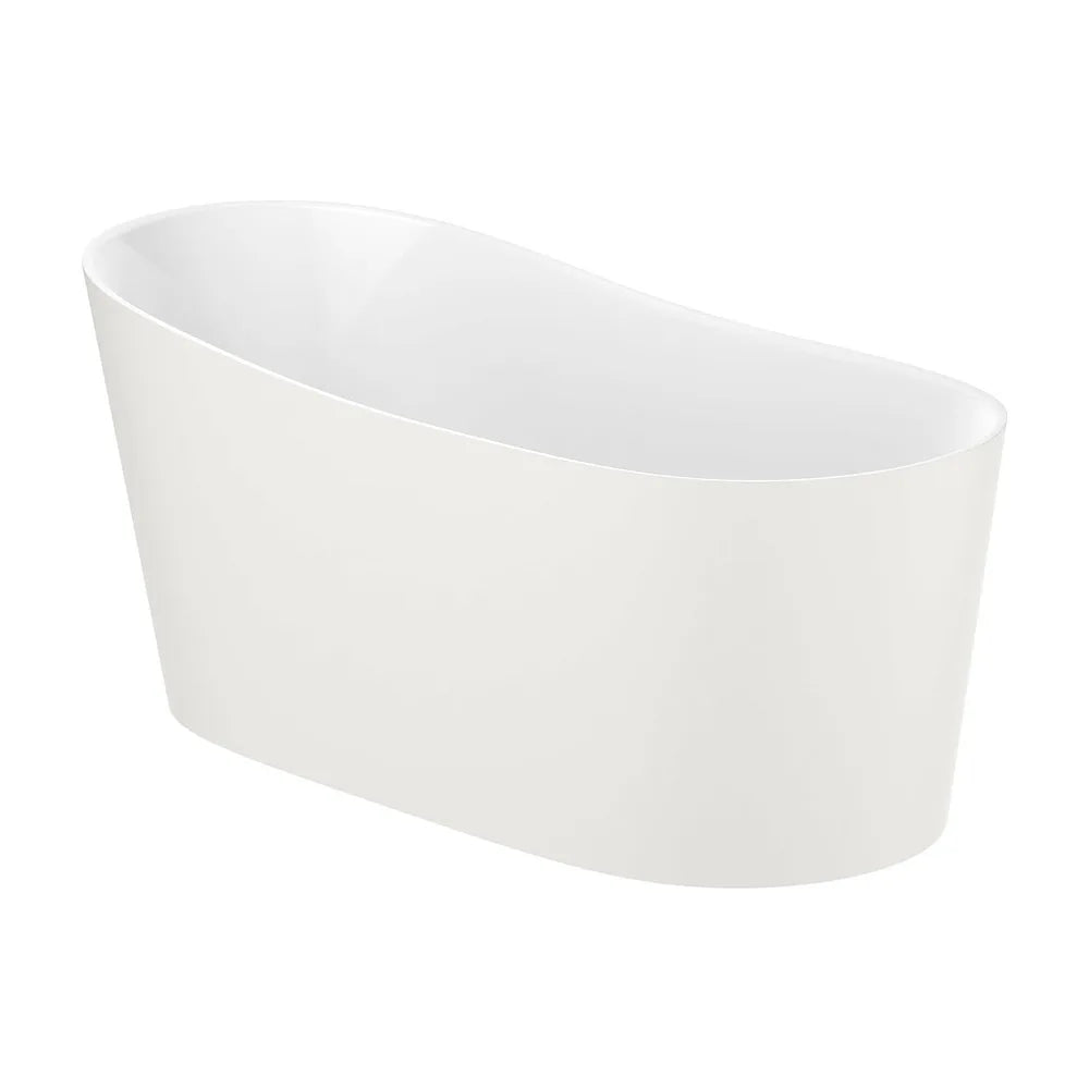 Bañera exenta ovalada de Stonex en blanco con exterior beige de 150x70x66 cm Maui Round Roca - Vista 1