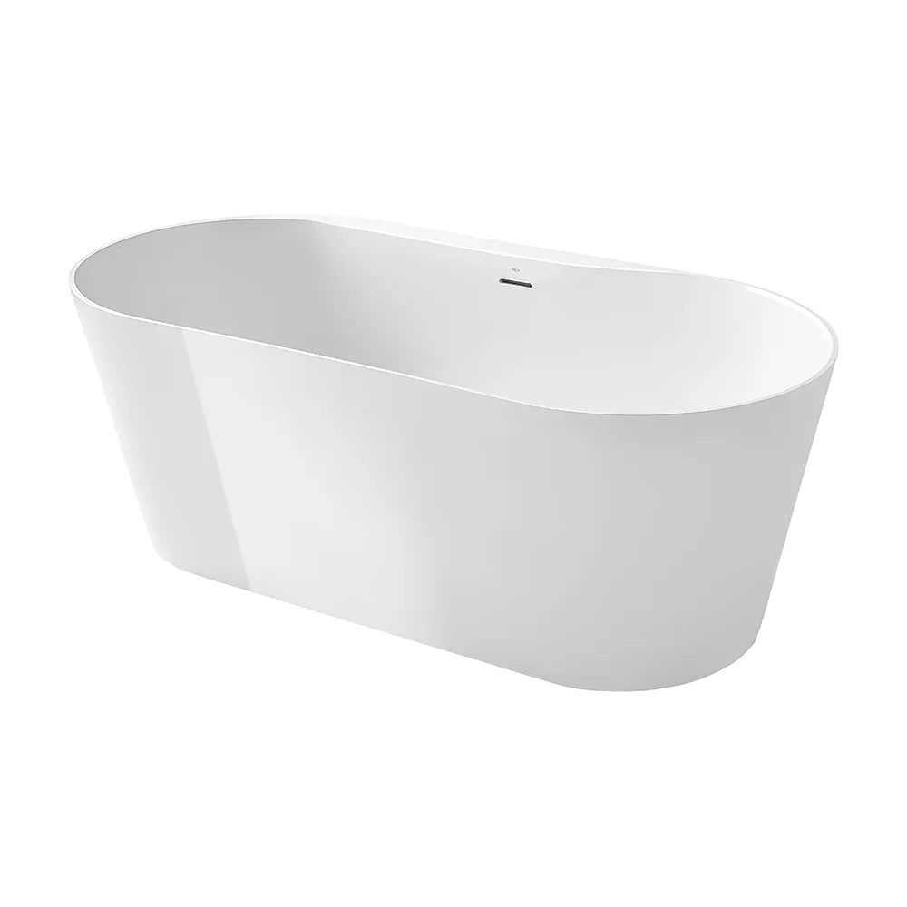 Bañera de stonex antideslizante con un diseño ovalado en acabado color blanco Raina Roca - Vista 1