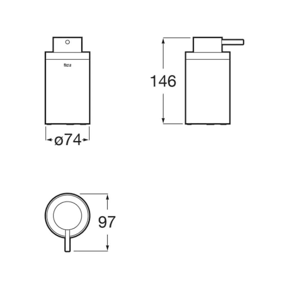 Dosificador de Encimera para Baño de Metal Cromado Round Hotels Roca - Vista 2