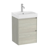 Bathroom Vanity Unit with Basin and 2 Drawers en Claro Ella Ona de 45 cm Colección Unik Roble Roca