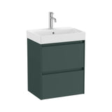 Bathroom Vanity Unit with Basin and 2 Drawers Verde Montaña Ella Ona de 50 cm Colección Unik Roca