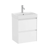 Bathroom Vanity Unit with Basin and 2 Drawers Ella Ona de 60 cm Colección Unik White Mate Roca