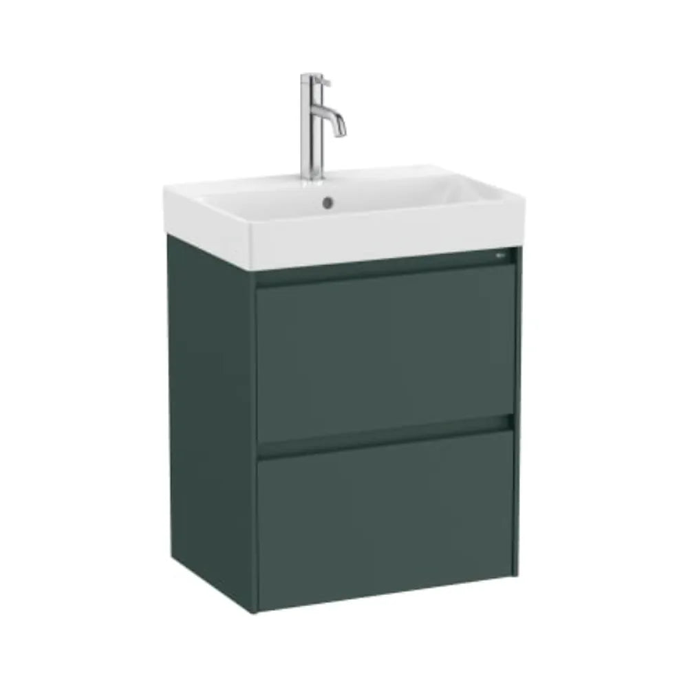 Mueble de Baño con Lavabo y 2 Cajones Verde Montaña Ella Ona de 55 cm Colección Unik Roca - Vista 1